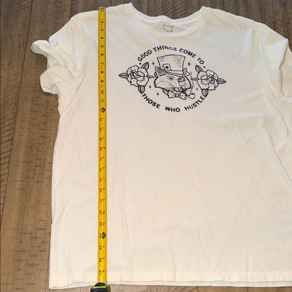 Lucky Brand White Graphic Tee With Tattoo Inspired Design - Picture 5 of 5